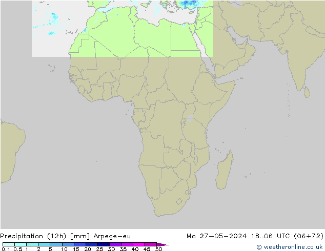 Precipitation (12h) Arpege-eu Po 27.05.2024 06 UTC