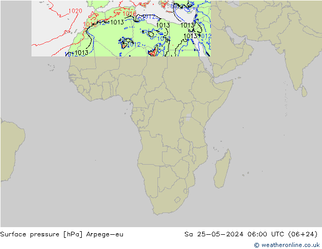 Bodendruck Arpege-eu Sa 25.05.2024 06 UTC