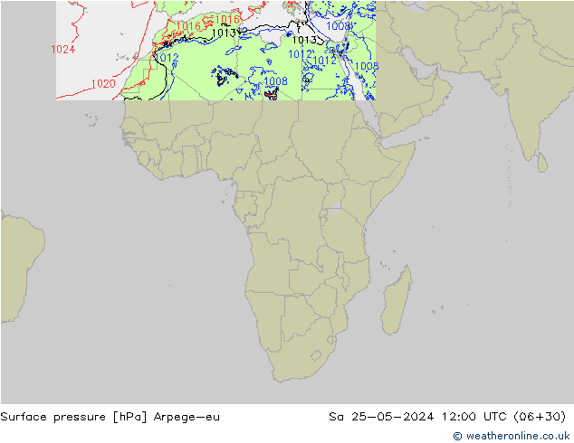 Yer basıncı Arpege-eu Cts 25.05.2024 12 UTC