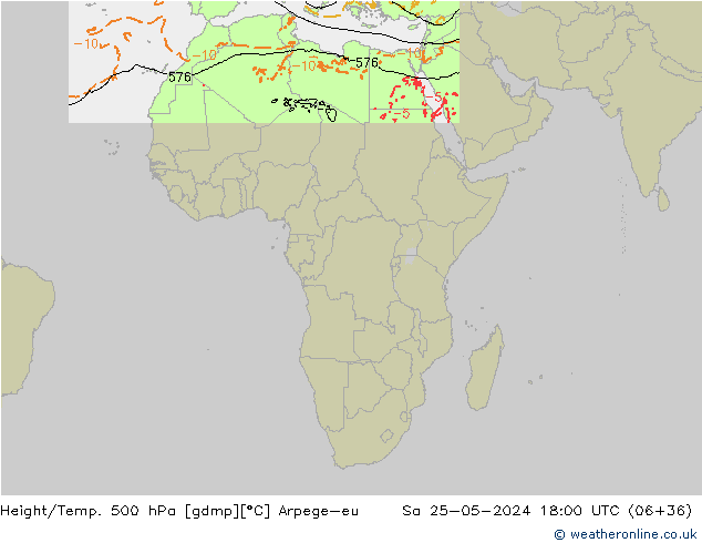 Hoogte/Temp. 500 hPa Arpege-eu za 25.05.2024 18 UTC