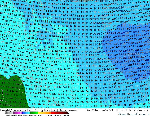 Height/Temp. 500 hPa Arpege-eu Su 26.05.2024 18 UTC