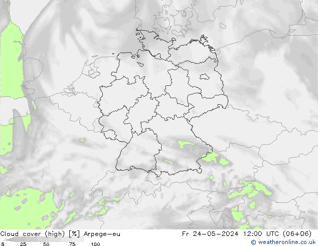 vysoký oblak Arpege-eu Pá 24.05.2024 12 UTC