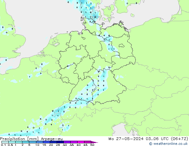 Neerslag Arpege-eu ma 27.05.2024 06 UTC
