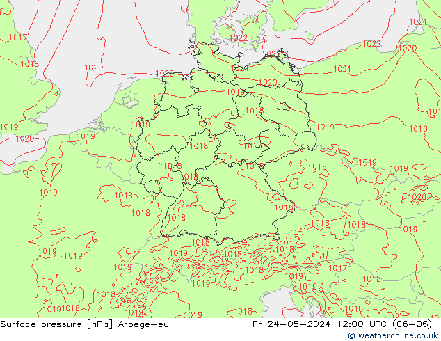 Surface pressure Arpege-eu Fr 24.05.2024 12 UTC