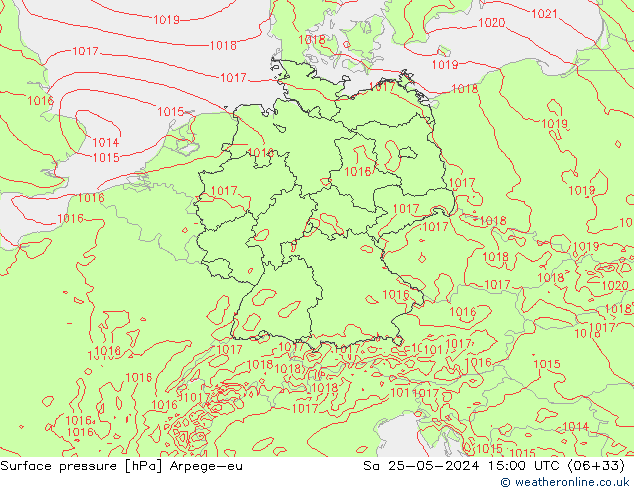 Luchtdruk (Grond) Arpege-eu za 25.05.2024 15 UTC