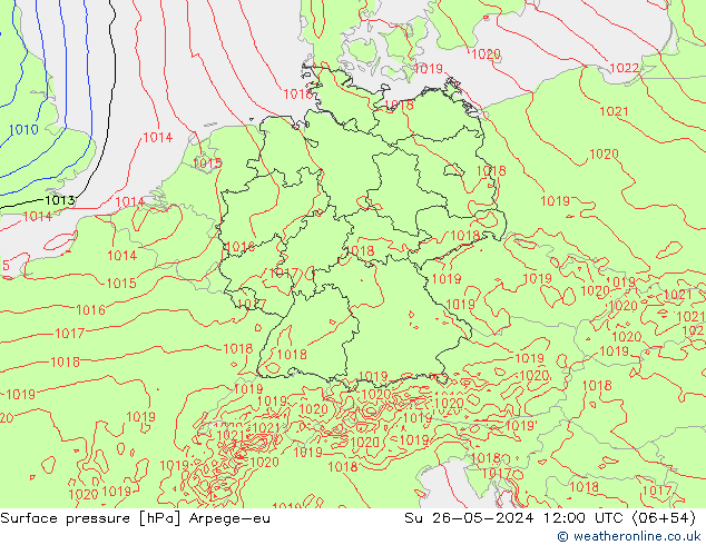 pression de l'air Arpege-eu dim 26.05.2024 12 UTC