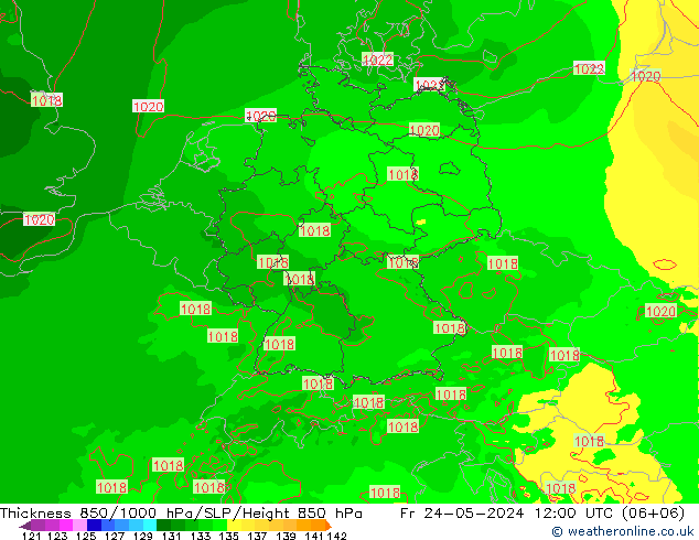 Thck 850-1000 hPa Arpege-eu Fr 24.05.2024 12 UTC