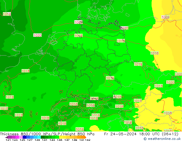 Thck 850-1000 гПа Arpege-eu пт 24.05.2024 18 UTC