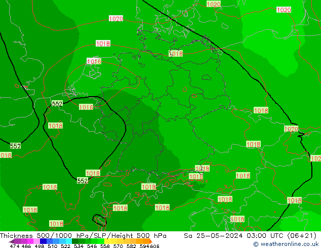 Thck 500-1000hPa Arpege-eu Sa 25.05.2024 03 UTC