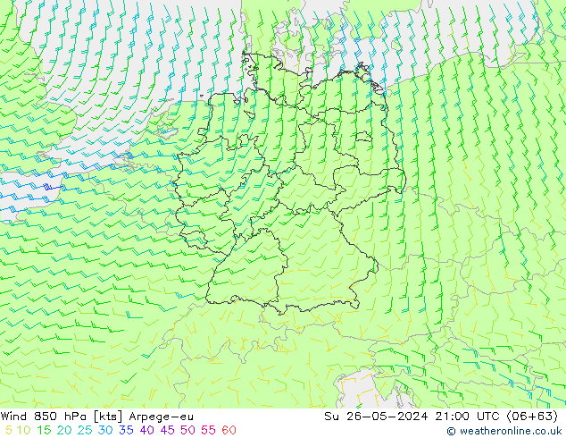  850 hPa Arpege-eu  26.05.2024 21 UTC