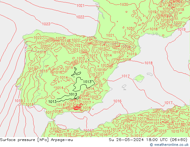 Bodendruck Arpege-eu So 26.05.2024 18 UTC