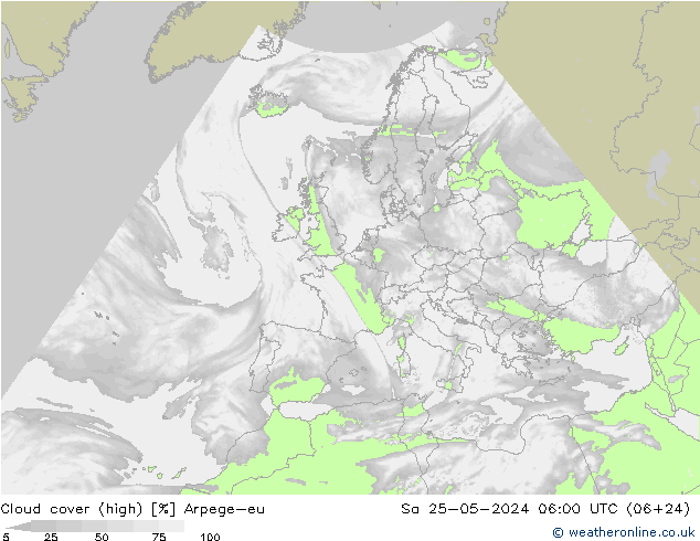 Bulutlar (yüksek) Arpege-eu Cts 25.05.2024 06 UTC