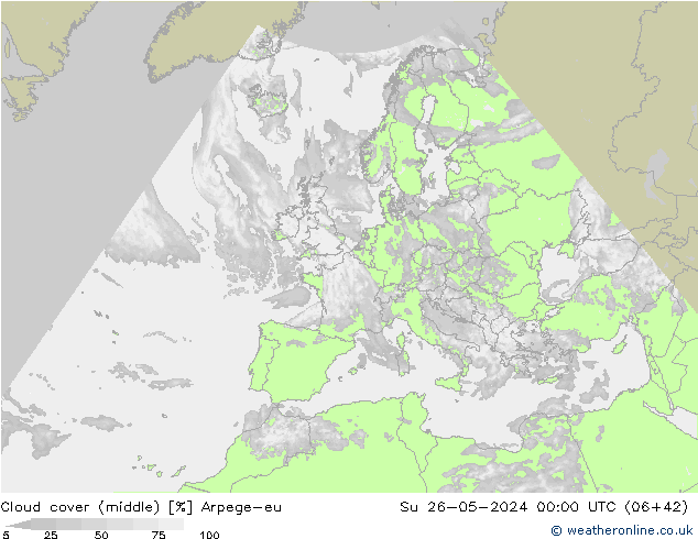 Nuages (moyen) Arpege-eu dim 26.05.2024 00 UTC