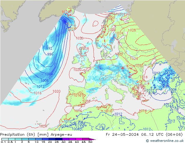 Nied. akkumuliert (6Std) Arpege-eu Fr 24.05.2024 12 UTC