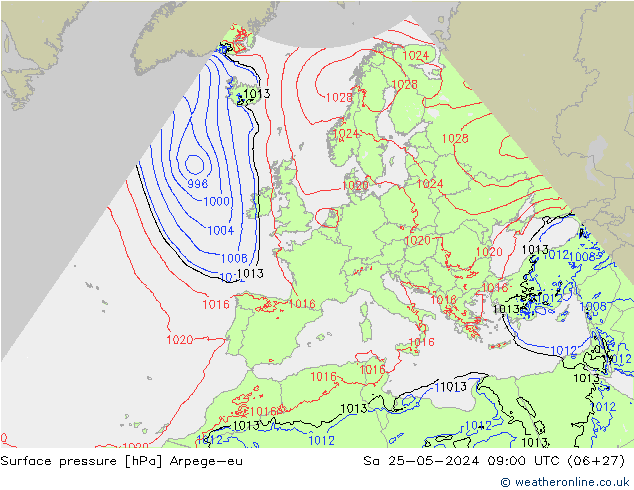 Bodendruck Arpege-eu Sa 25.05.2024 09 UTC