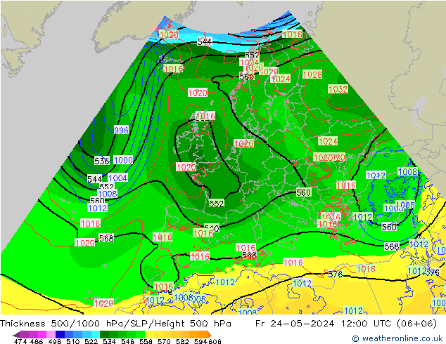 Thck 500-1000hPa Arpege-eu pt. 24.05.2024 12 UTC