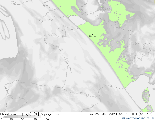 Nuages (élevé) Arpege-eu sam 25.05.2024 09 UTC