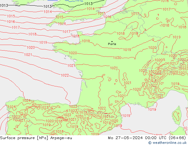 pression de l'air Arpege-eu lun 27.05.2024 00 UTC