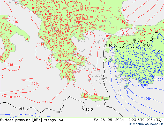 Surface pressure Arpege-eu Sa 25.05.2024 12 UTC