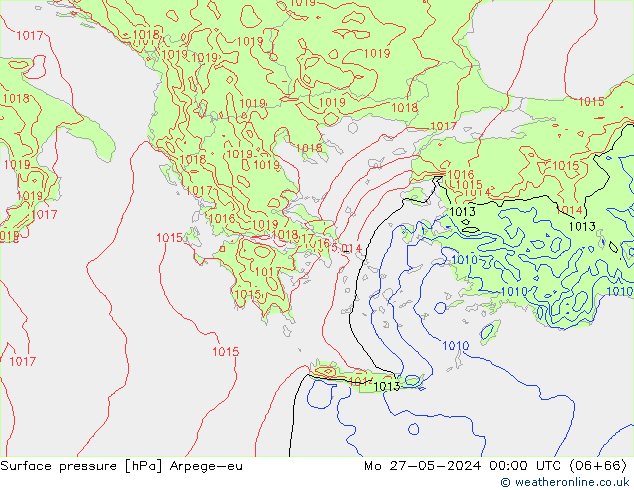 Surface pressure Arpege-eu Mo 27.05.2024 00 UTC