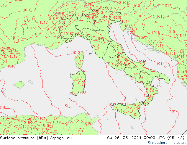 Surface pressure Arpege-eu Su 26.05.2024 00 UTC