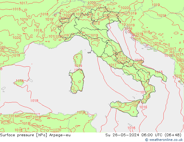 приземное давление Arpege-eu Вс 26.05.2024 06 UTC