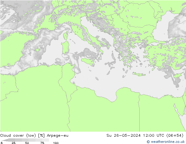 облака (низкий) Arpege-eu Вс 26.05.2024 12 UTC