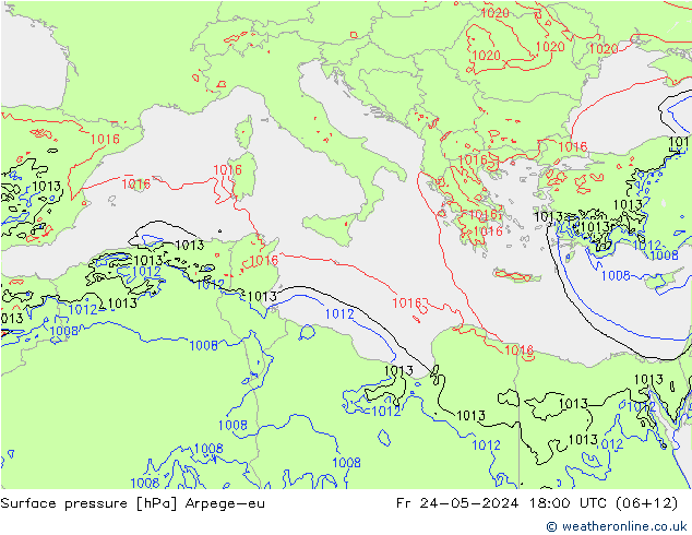Presión superficial Arpege-eu vie 24.05.2024 18 UTC