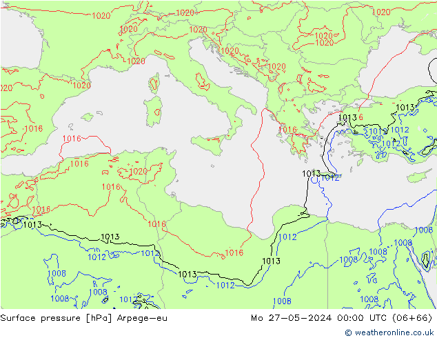 Luchtdruk (Grond) Arpege-eu ma 27.05.2024 00 UTC