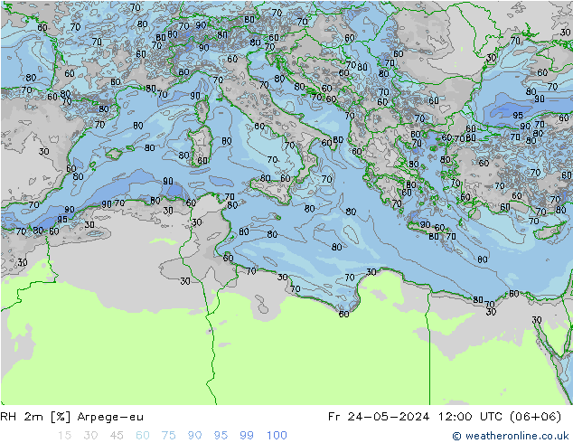 RH 2m Arpege-eu Sex 24.05.2024 12 UTC