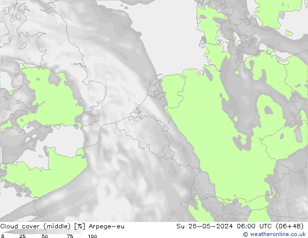 Nuages (moyen) Arpege-eu dim 26.05.2024 06 UTC