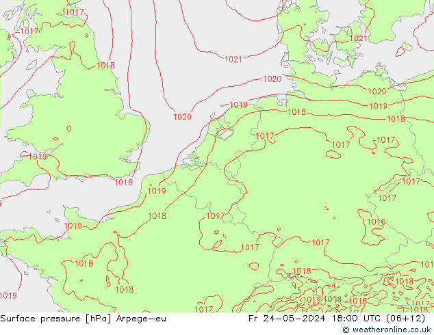 приземное давление Arpege-eu пт 24.05.2024 18 UTC