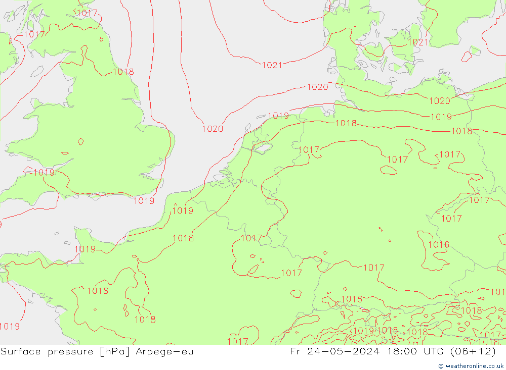 Luchtdruk (Grond) Arpege-eu vr 24.05.2024 18 UTC