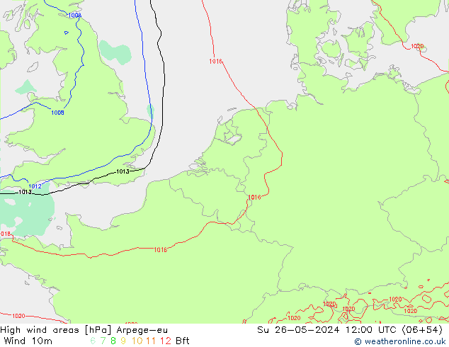 High wind areas Arpege-eu Dom 26.05.2024 12 UTC