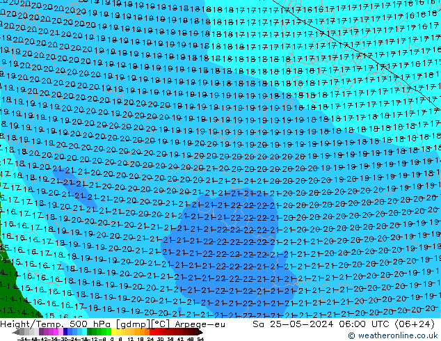 Height/Temp. 500 hPa Arpege-eu So 25.05.2024 06 UTC