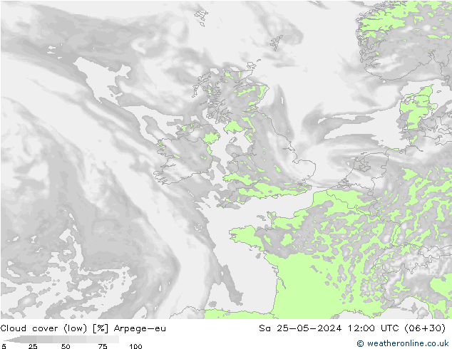 Nubes bajas Arpege-eu sáb 25.05.2024 12 UTC