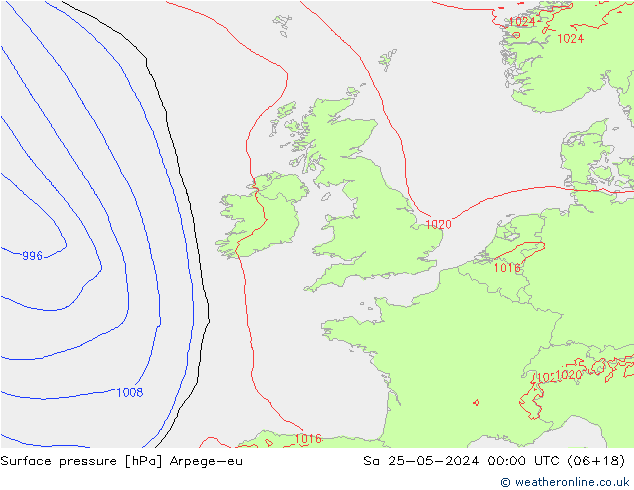 pression de l'air Arpege-eu sam 25.05.2024 00 UTC