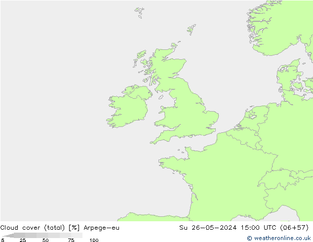 zachmurzenie (suma) Arpege-eu nie. 26.05.2024 15 UTC