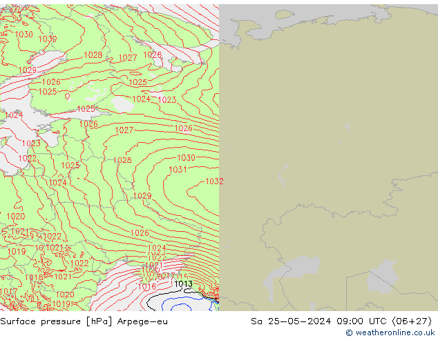 pressão do solo Arpege-eu Sáb 25.05.2024 09 UTC