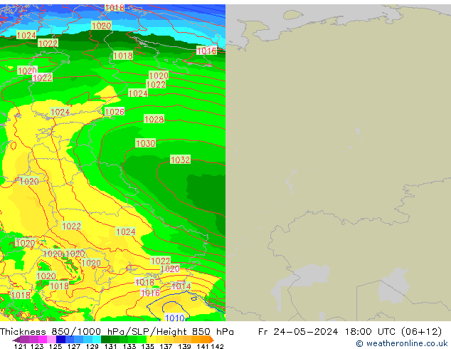 Thck 850-1000 hPa Arpege-eu Fr 24.05.2024 18 UTC