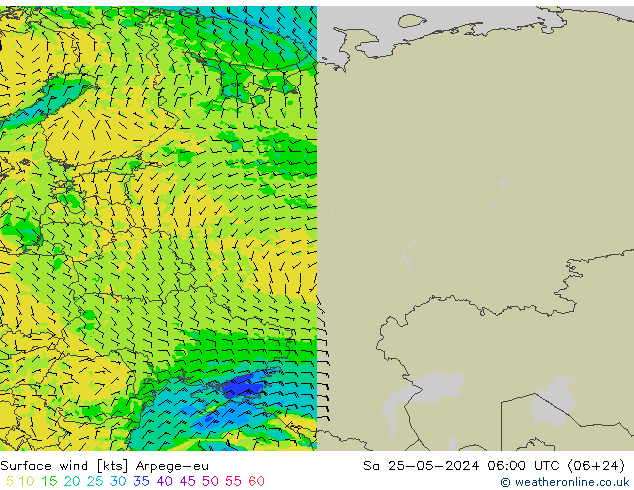 Bodenwind Arpege-eu Sa 25.05.2024 06 UTC