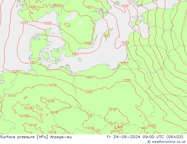 Presión superficial Arpege-eu vie 24.05.2024 09 UTC