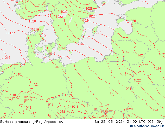 Bodendruck Arpege-eu Sa 25.05.2024 21 UTC