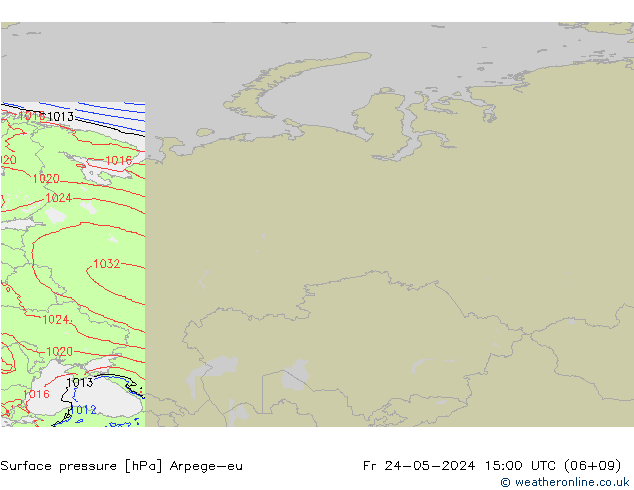 Surface pressure Arpege-eu Fr 24.05.2024 15 UTC