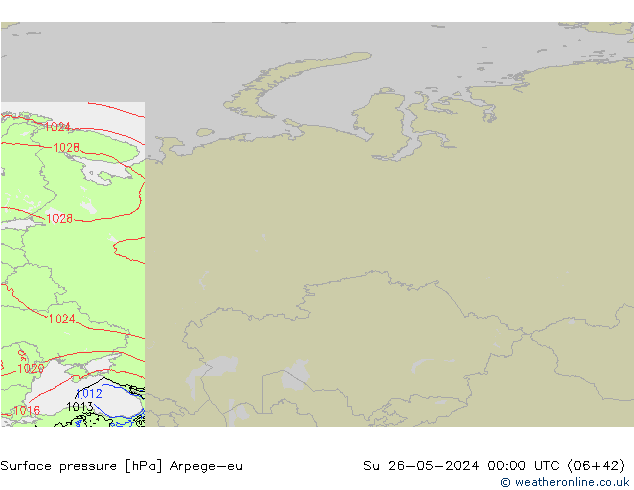 приземное давление Arpege-eu Вс 26.05.2024 00 UTC