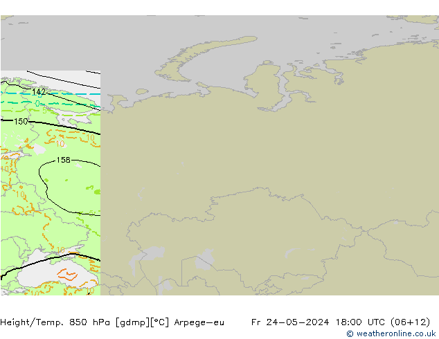 Height/Temp. 850 hPa Arpege-eu pt. 24.05.2024 18 UTC