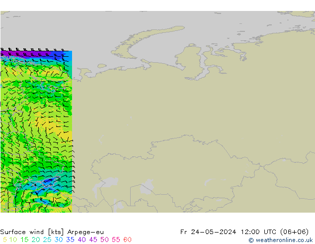 Surface wind Arpege-eu Pá 24.05.2024 12 UTC