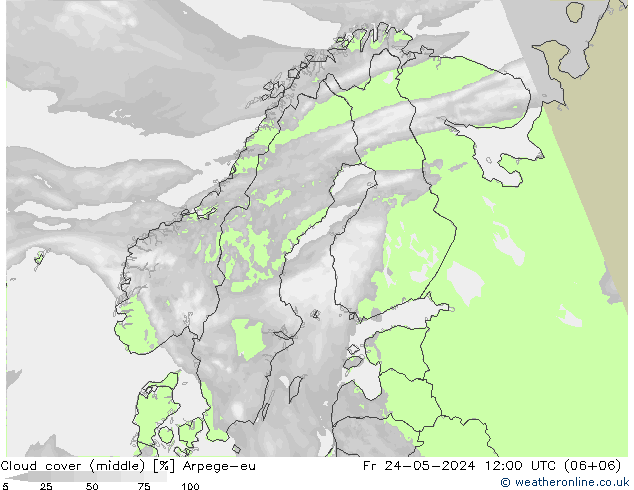 Wolken (mittel) Arpege-eu Fr 24.05.2024 12 UTC