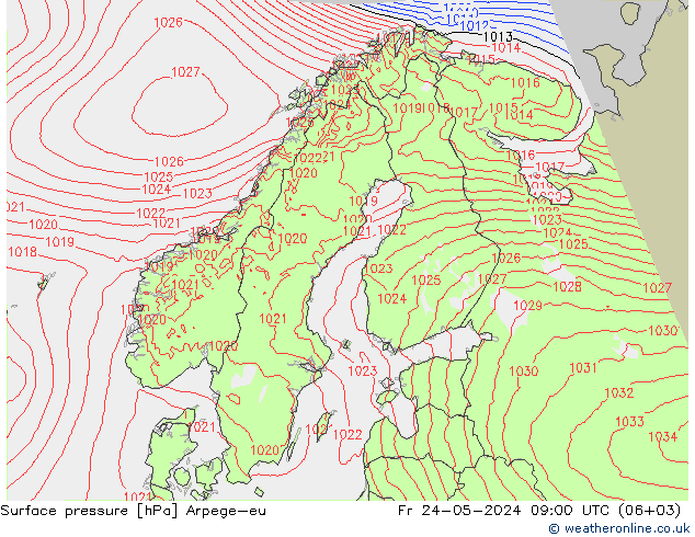 Bodendruck Arpege-eu Fr 24.05.2024 09 UTC