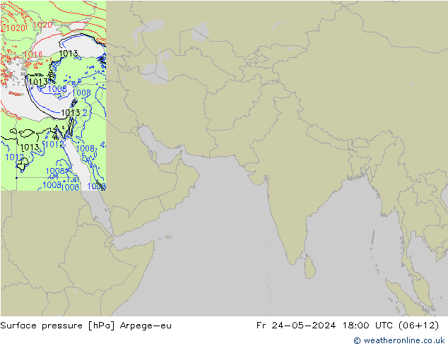 地面气压 Arpege-eu 星期五 24.05.2024 18 UTC